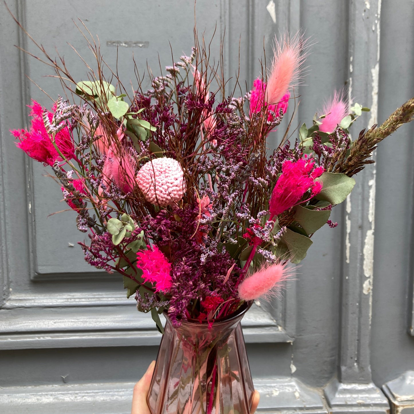 Bouquet de fleurs séchées rose